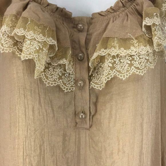 Gracia Girl’s Tan Sleeveless peasant large Dress - Picture 4 of 7